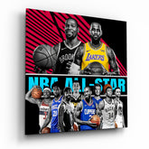 Nba All Star Glass Wall Art.